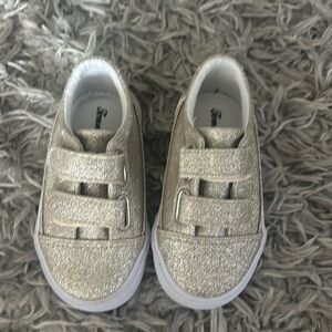 Brand new size 7 toddler shoes super cute gold champagne color  sparkle